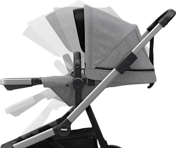 Thule Sleek + Bassinet, Stadtbuggy Mit Kinderkörbchen, Grey Melange 10