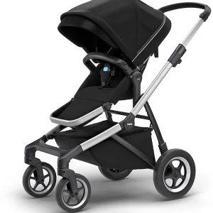 Thule Sleek + Bassinet, Stadtbuggy Mit Kinderkörbchen, Midnight Black 14