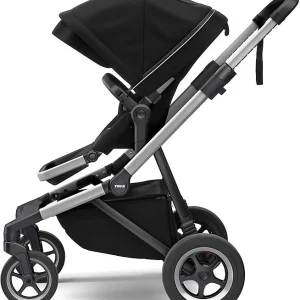 Thule Sleek + Bassinet, Stadtbuggy Mit Kinderkörbchen, Midnight Black 18