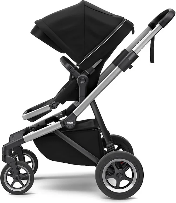 Thule Sleek + Bassinet, Stadtbuggy Mit Kinderkörbchen, Midnight Black 5