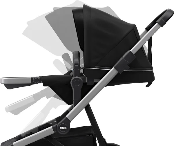 Thule Sleek + Bassinet, Stadtbuggy Mit Kinderkörbchen, Midnight Black 8