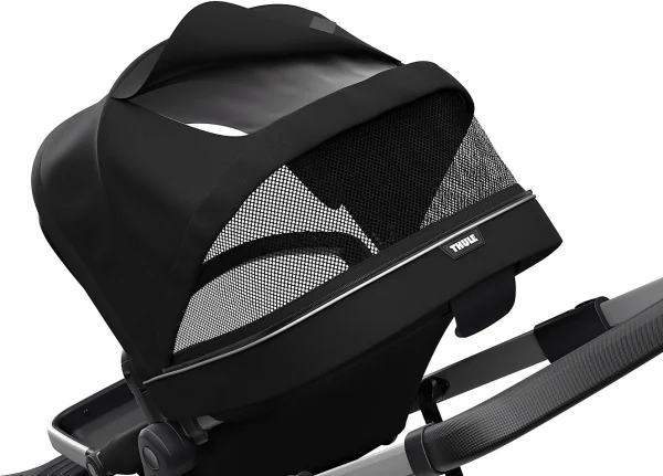 Thule Sleek + Bassinet, Stadtbuggy Mit Kinderkörbchen, Midnight Black 10