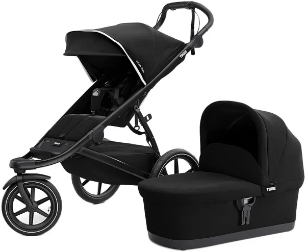 Thule ” Urban Glide 2, Jogging-Buggy Mit Kinderkörbchen, Grau Melange 1